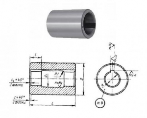 Втулка поддерживающая d22, D60, L100мм к оправкам для горизонтально-фрезерных станков ГОСТ15072-75 "CNIC"