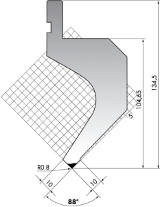 Пуансон для листогибочного пресса Rolleri PR.135-88-R08